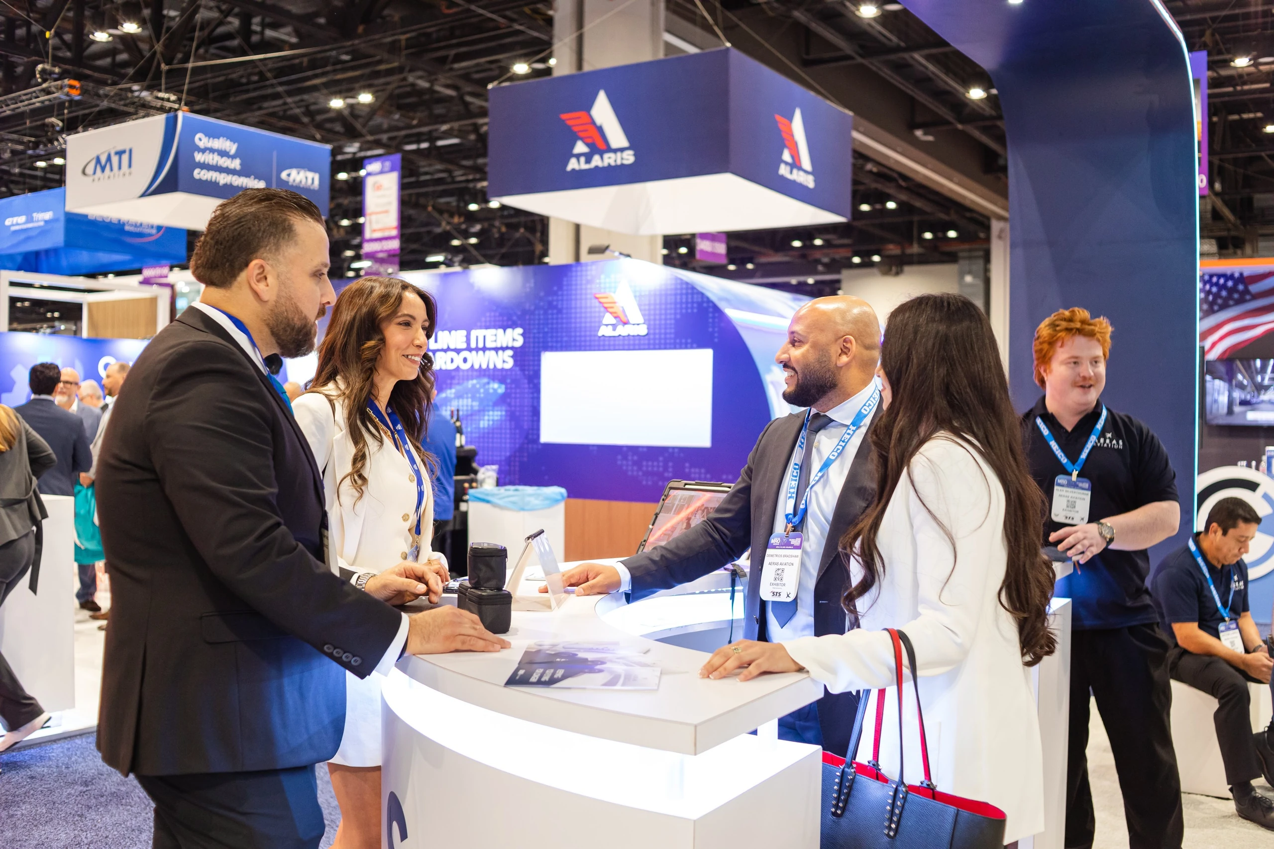 Aeras Aviation team engaging with attendees